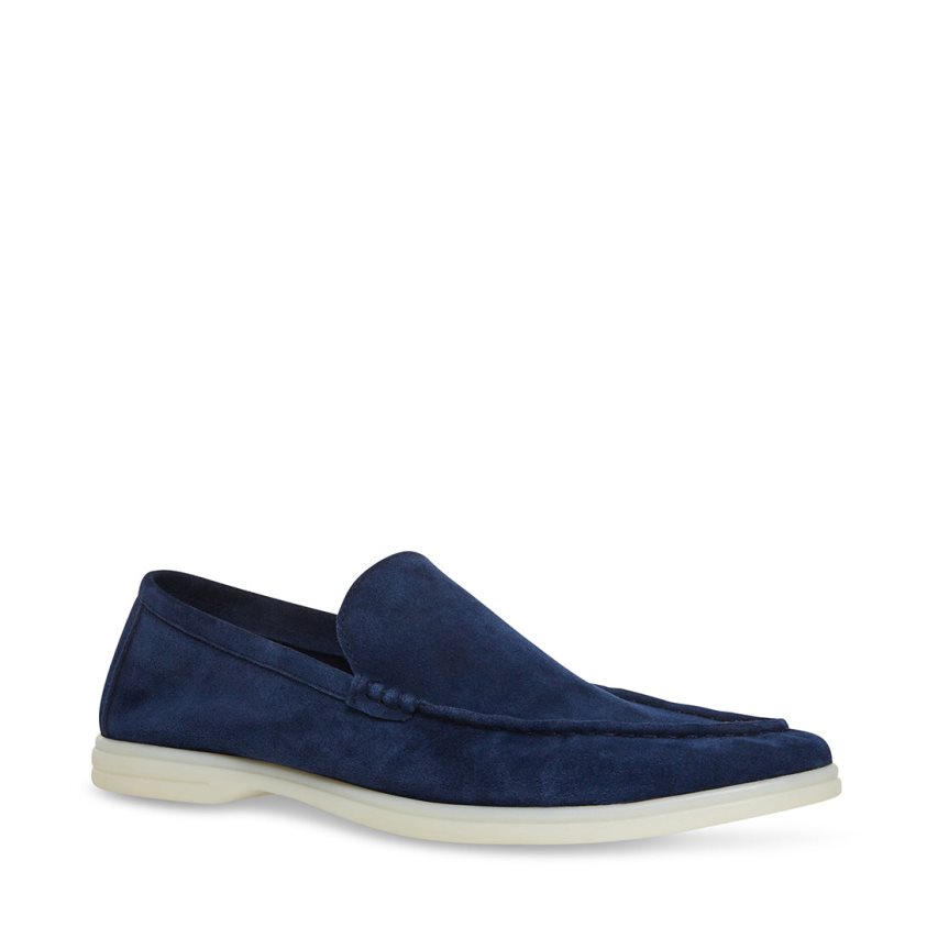 Blue Steve Madden Larken Suede Men's Loafers | PH 4283M16B